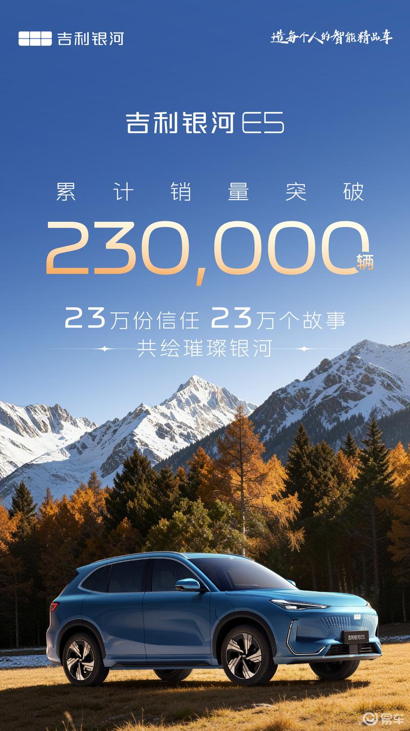 吉利银河E5累计销量突破23万台 限时权益价1038万元起(图1)